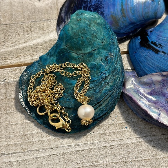 Solitaire pearl necklace #6 - Picture 6 of 8